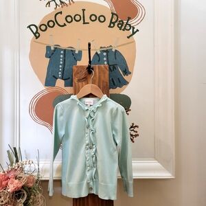 Mint Ruffle Cardigan for Kids
